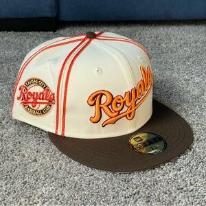 MyFitteds New Era Kansas City Royals Fitted Hat Demon Slayer Rengoku Size 7 3/8